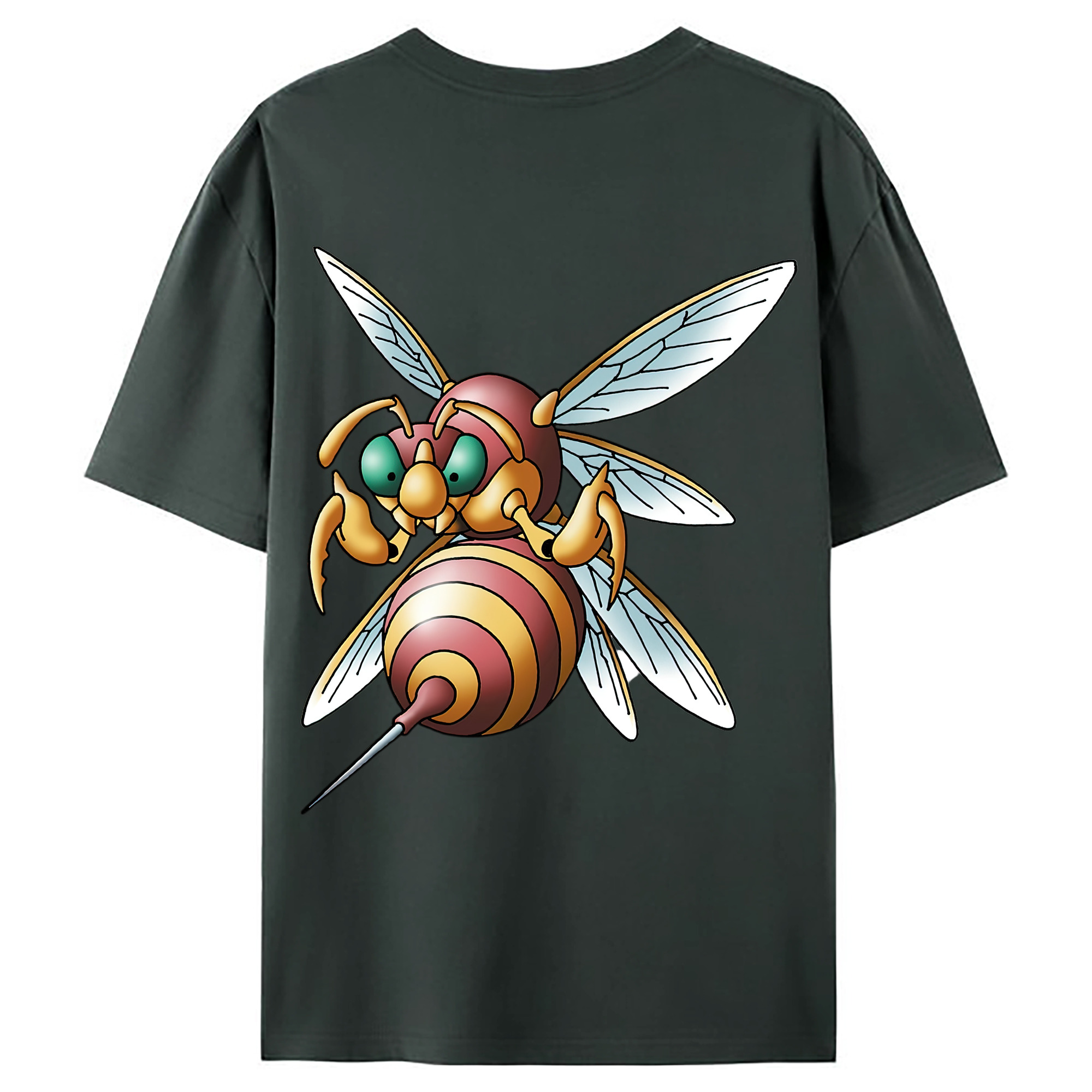 （画像用） ドラゴンクエスト Doragon Kuesuto Dragon Quest 綿100％ メンズ半袖Tシャツ（バックプリント） 通気性